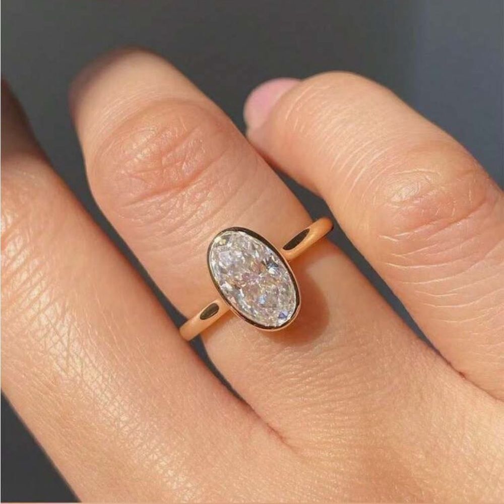 Oval Ring with Crystal #1788